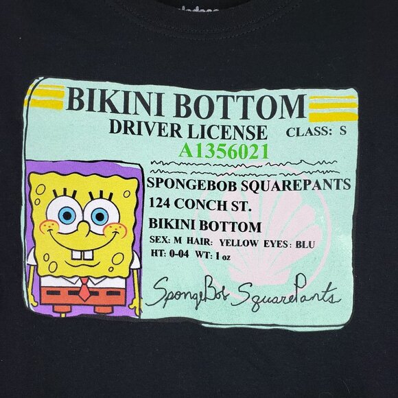 Nickelodeon Men's Spongebob Black Tee Shirt Sz L - Picture 2 of 4